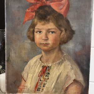 Meisje met rode strik