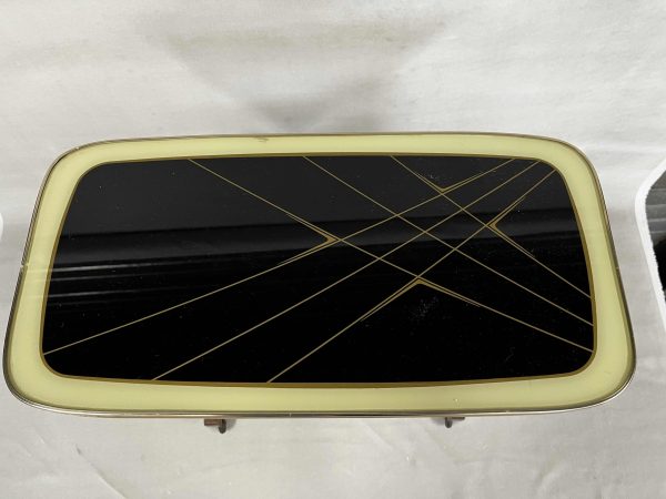 IMG_5082 Jaren '50 bijzettafel, met lectuurbak en wieltjes